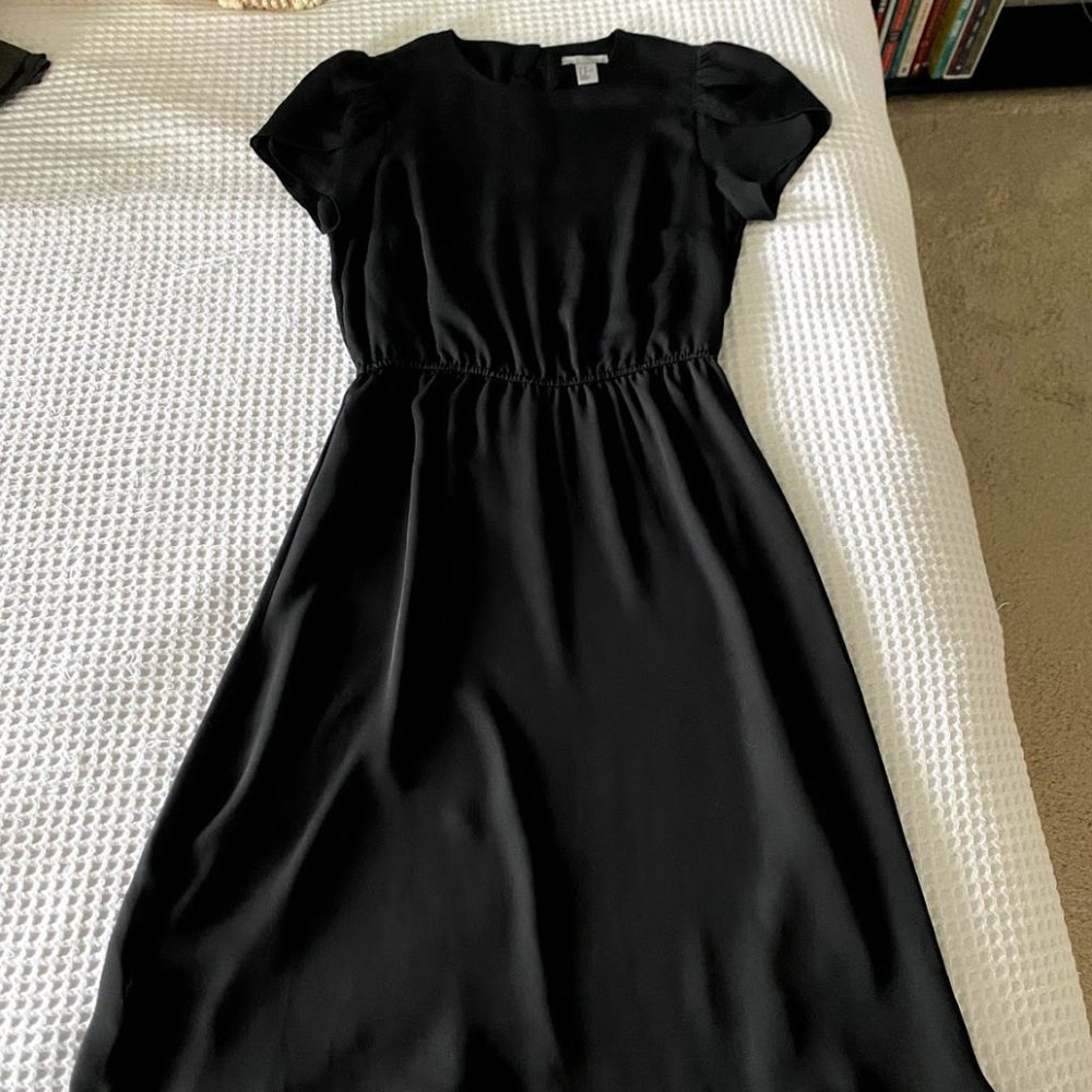 Black silky H&M midi-dress